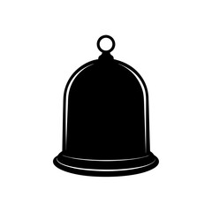 bell jar silhouette on white background 