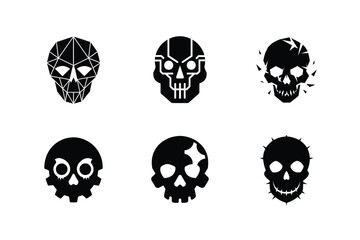 Skull Silhouette Vector Illustrations Set-1