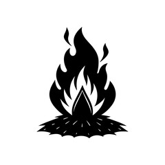 bonfire silhouette on white background  .svg