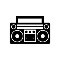 boombox silhouette on white background  .svg