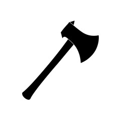 camp axe silhouette on white background  