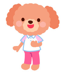 かわいいイヌのキャラクター　スタッフ　店員