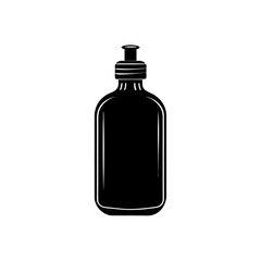 camp soap bottle silhouette on white background   