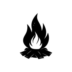 campfire ember silhouette on white background  .svg