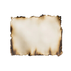An old piece of paper with burnt edges, suggesting age and wear and tear