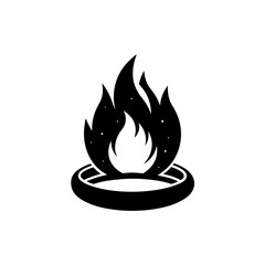 campfire ring silhouette on white background  .svg
