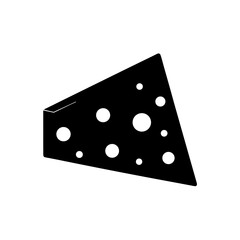 cheese wedge silhouette on white background