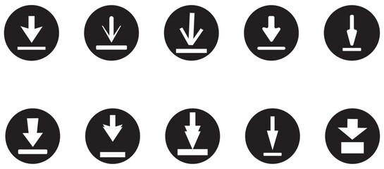 Download icon set. cloud computing. download button Collection. download files icons vector. Arrow downloading icon. Vector illustration.  