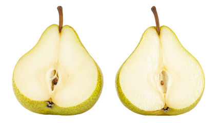 Cutout of Asian golden pear in whole fruit isolated on white background with clipping path.