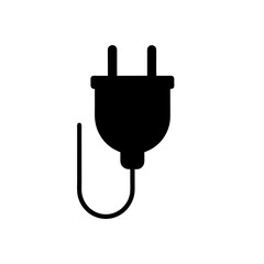electric plug silhouette on white background  .svg