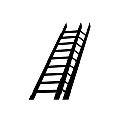 fire escape ladder silhouette on white background .svg