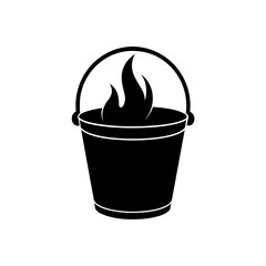 fire safety bucket silhouette on white background .svg