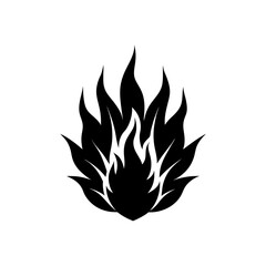 fire spark silhouette on white background 