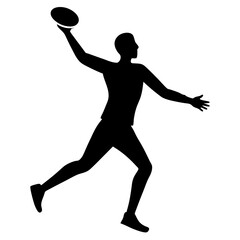 Man Throwing Frisbee silhouette vector illustration