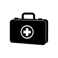first aid kit silhouette on white background  .svg