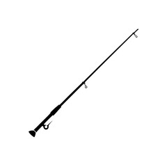 fishing rod silhouette on white background  .svg