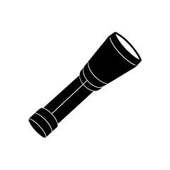 flashlight silhouette on white background  