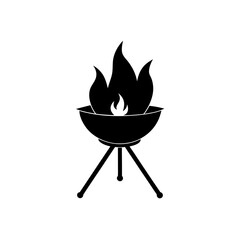 foldable fire pit silhouette on white background  
