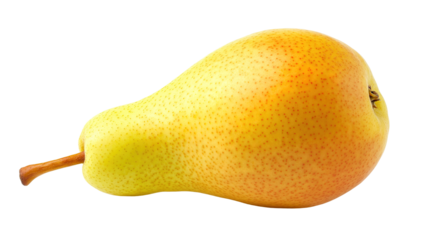 Cutout of Asian golden pear in whole fruit isolated on white background with clipping path.