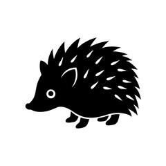 forest hedgehog silhouette on white background  .svg