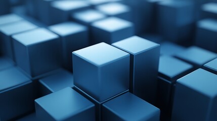 Obraz premium Abstract Blue Geometric Cubes Pattern blue background
