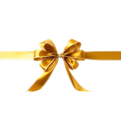 Fototapeta premium A beautifully tied golden ribbon bow, ideal for adding elegance to any occasion