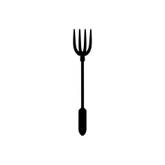 garden fork silhouette on white background  .svg