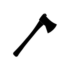 hatchet silhouette on white background
