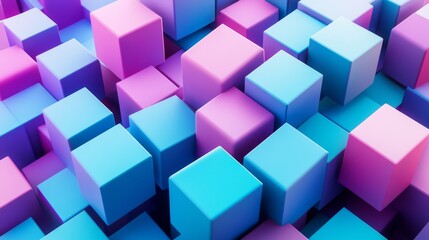 Obraz premium Abstract Colorful 3D Cubes Graphic Design blue background