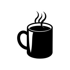 hot mug silhouette on white background 
