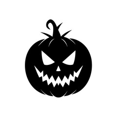 jack o  lantern silhouette on white background 