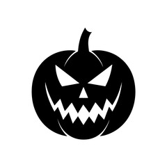 jack o  lantern silhouette on white background  .svg