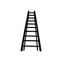 ladder silhouette on white background 