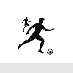 Dynamic Soccer Players Silhouette Illustration