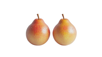 Cutout of Asian golden pear in whole fruit isolated on white background with clipping path.
