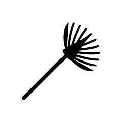 leaf rake silhouette on white background  .svg
