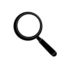 magnifying glass with a handle silhouette on white