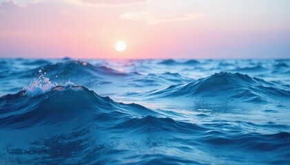 Subtle gradient ocean waves, repeating texture, aqua, horizon