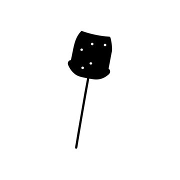 recommend clip art: marshmallow on a stick silhouette on white 