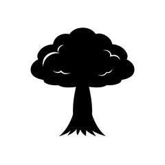 mushroom cloud silhouette on white background  .svg