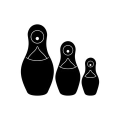 nesting doll silhouette on white background  
