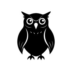 owl silhouette on white background  .svg