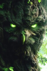 Tree Creature with Glowing Eyes