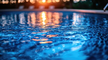 Sunset Pool Water Reflections