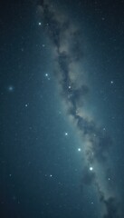 Fototapeta premium Serene night sky with Milky Way galaxy over nature landscape