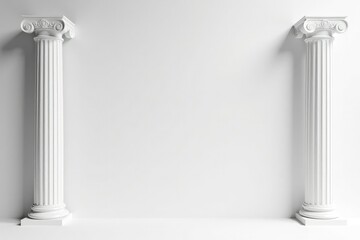 Obraz premium Elegant Roman column against pure white backdrop, image, setting, minimal