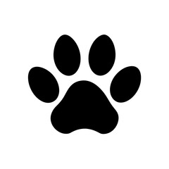 paw print silhouette on white background 
