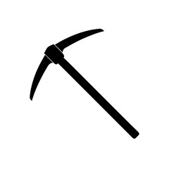 pickaxe silhouette on white background