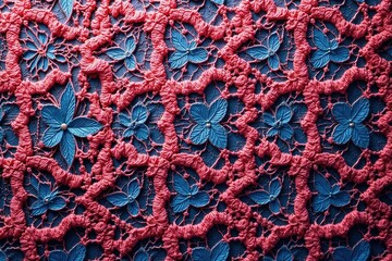 Geometric lace fabric swatch, repeating motif, lace, yellow, detail