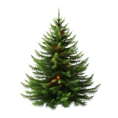 Fototapeta premium Festive and decorated Christmas tree, a symbol of holiday joy and celebration. The image features a decorated, green Christmas tree